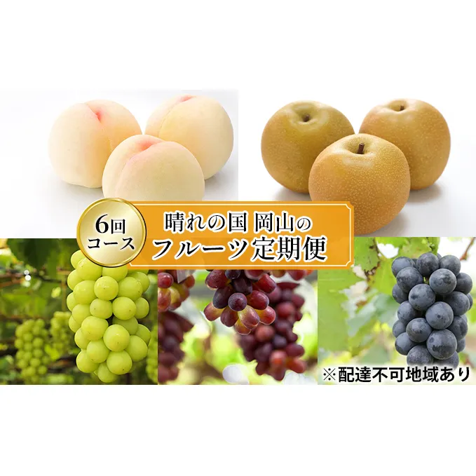 フルーツ 2026年 先行予約 晴れの国 岡山 の フルーツ 定期便 6回コース 桃 ぶどう 梨 岡山県産 国産 フルーツ 果物 ギフト
