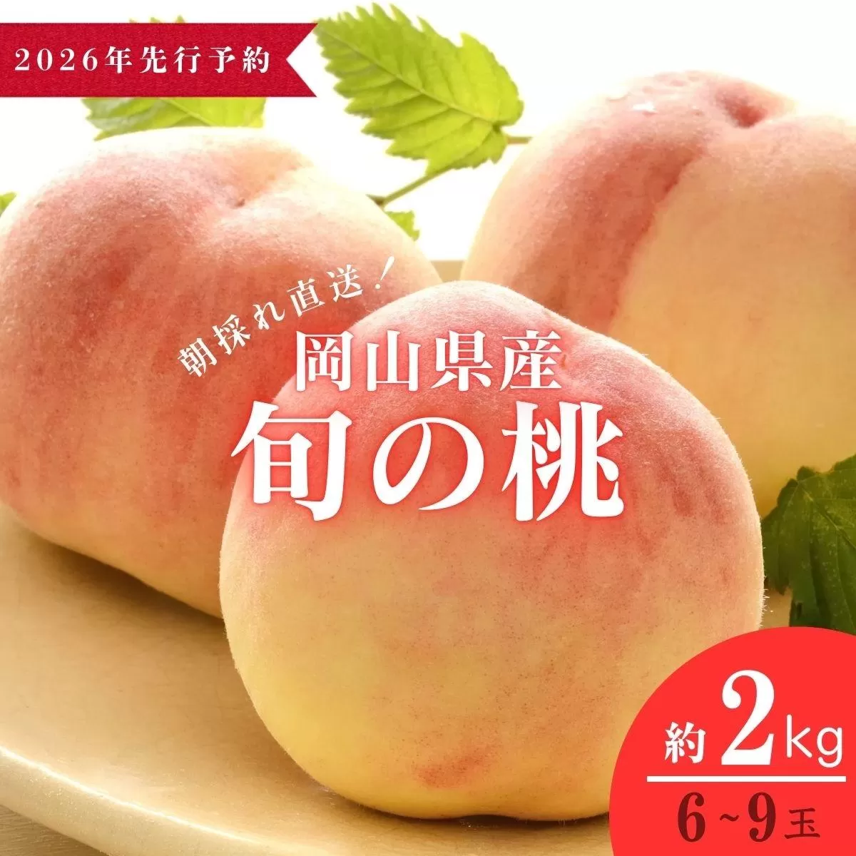 ＜数量限定＞【2026年先行予約】岡山県産 厳選旬の桃 約2kg（6玉～9玉）【037-a001】
