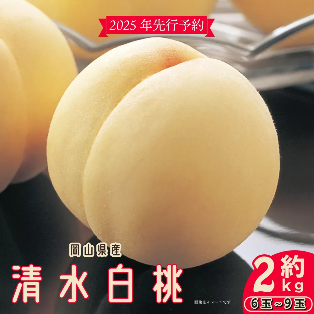 【2025年先行予約】［拝郷果樹園］岡山県産 清水白桃 約2kg（6玉〜9玉）【037-a002】