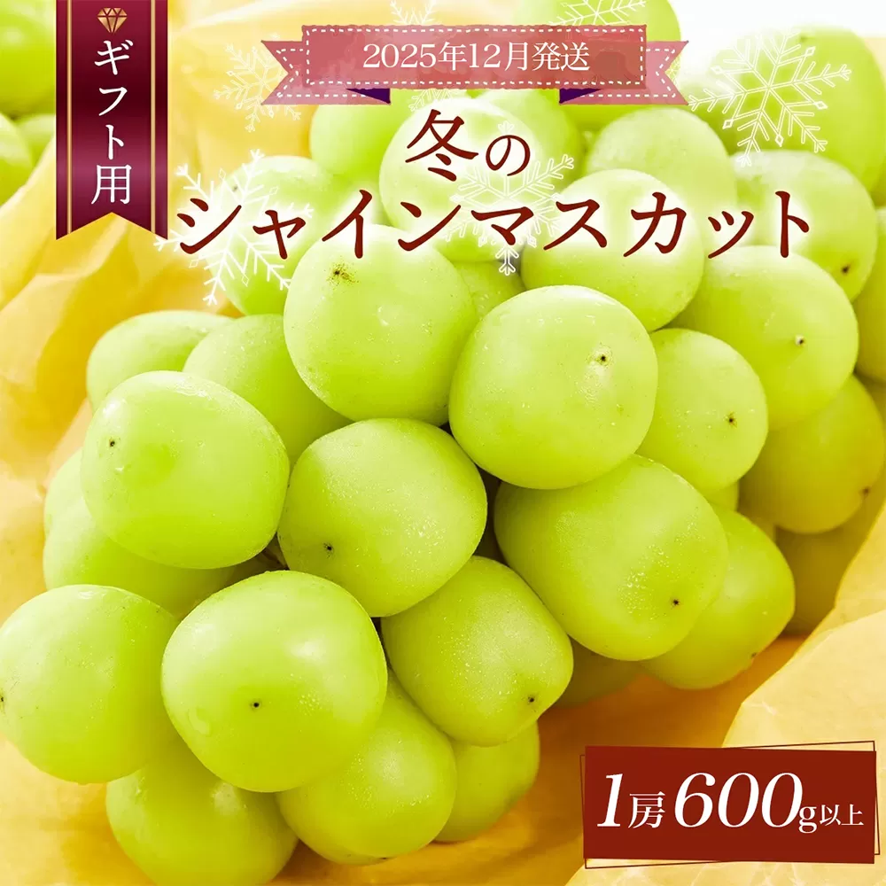 ＜2025年12月発送＞【ギフト】岡山県産 冬のシャインマスカット 1房 600g以上 [025-a032]