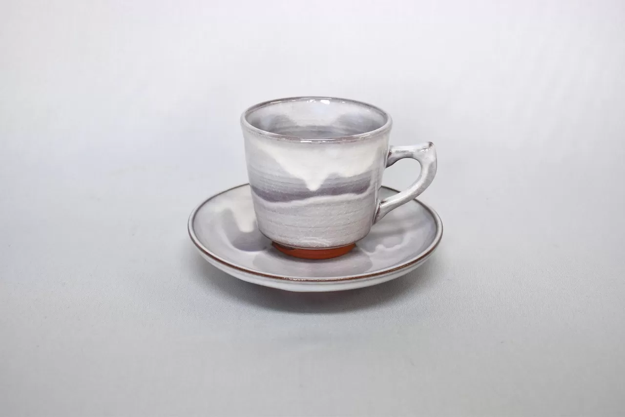 萩焼 萩むらさきコーヒーカップ (角)｜HG000107