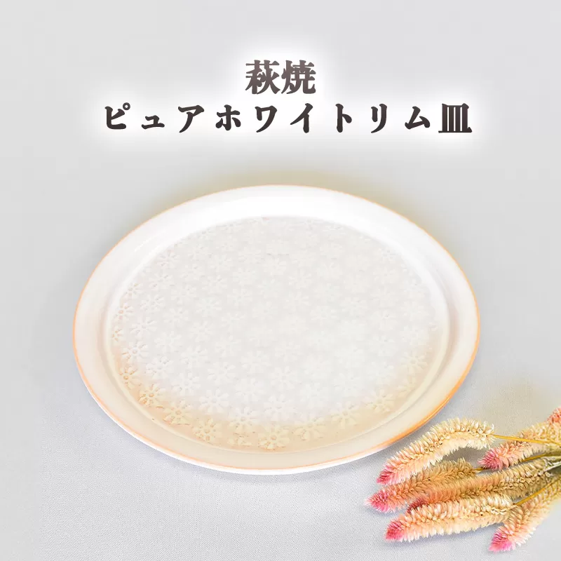 萩焼 ピュアホワイトリム皿｜HG000638