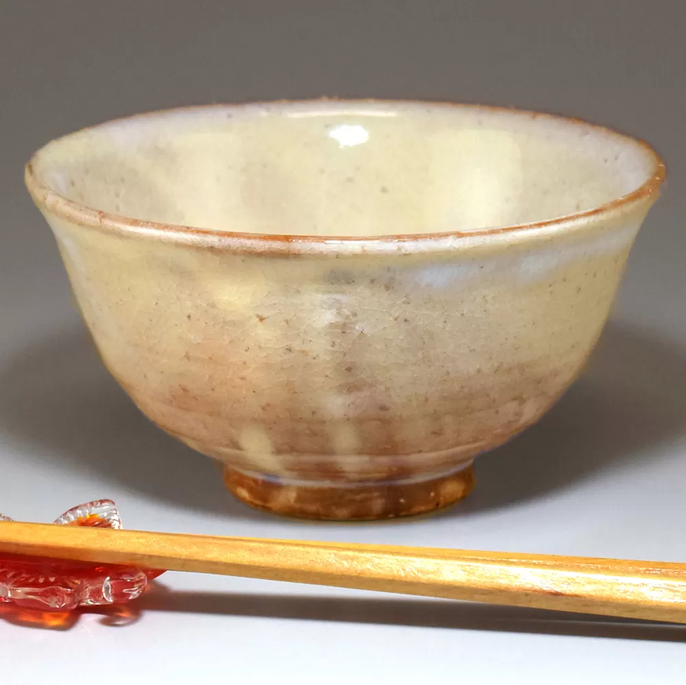 萩焼　ごはん茶碗（粉引）｜HG000340