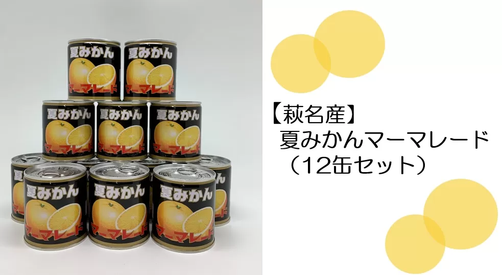 萩名産夏蜜柑／夏みかんマーマレード缶　12個セット｜HG000765