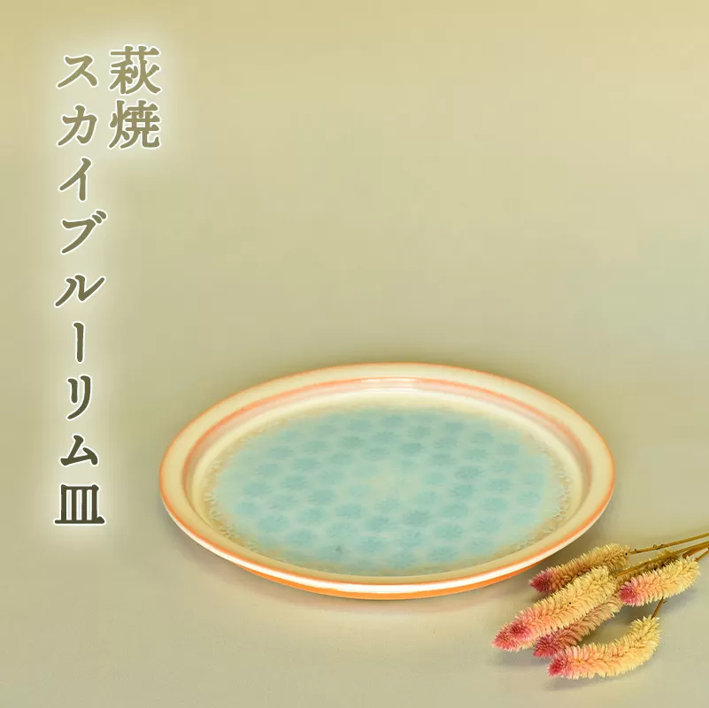 萩焼 スカイブルーリム皿｜HG000639