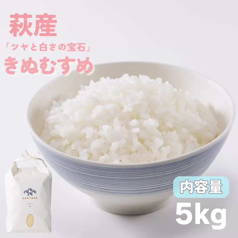 きぬむすめ 令和7年 5kg 米 コメ こめ 萩産 KAMITAMA｜HG000389