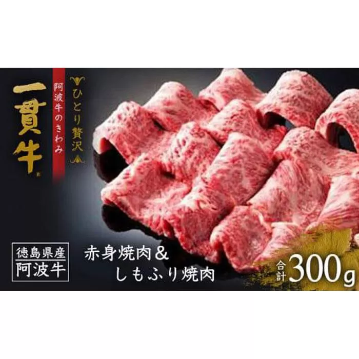 ＜一人贅沢＞阿波牛のきわみ「一貫牛」赤身焼肉＆しもふり焼肉300ｇ