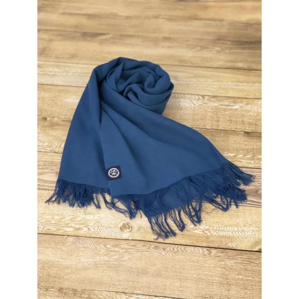 徳島市産 正藍先絲染 和田縞ストール 【浅葱色】