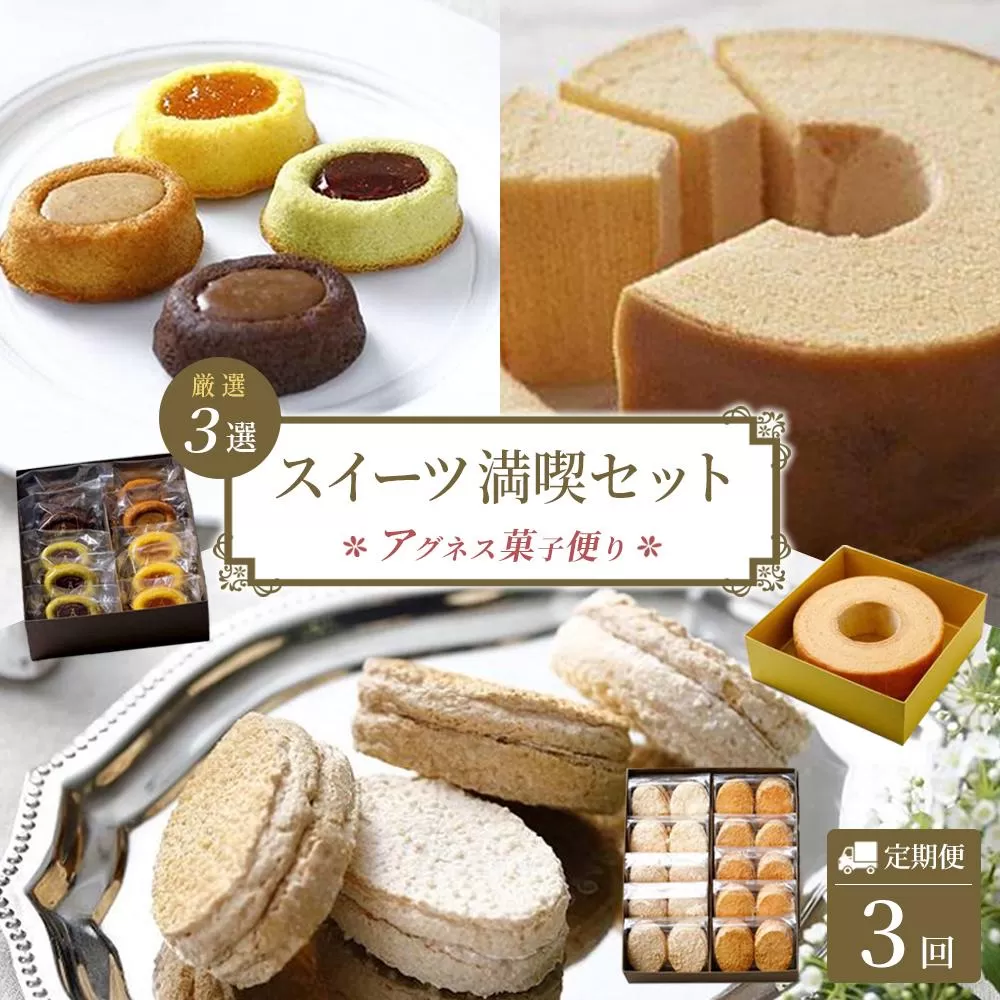 【定期便全3回】アグネス菓子便り　三つ星コース