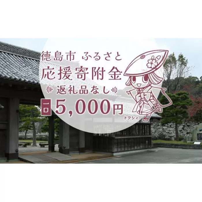【返礼品なし】徳島市　応援寄附金（一口5000円）