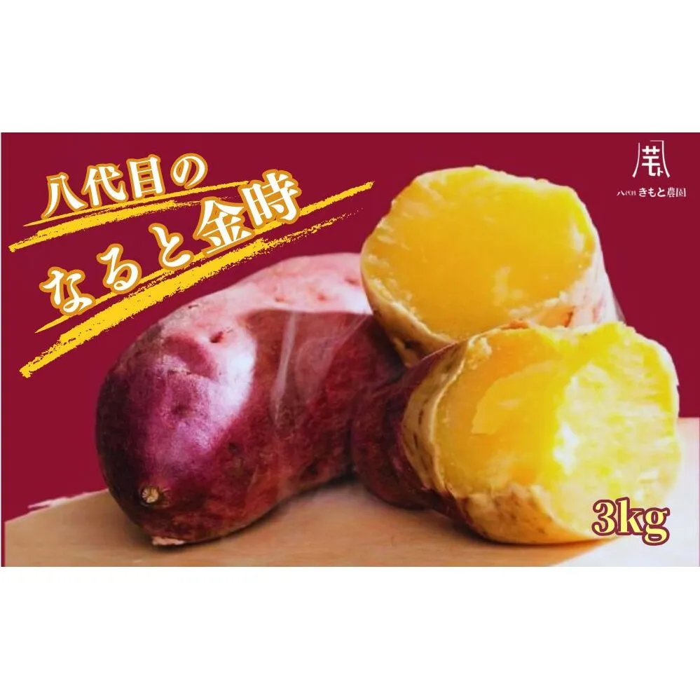 【木元農園】八代目の なると金時 約3kg  | 鳴門金時 甘い ホクホク 熟成 産地直送 スイーツ おやつ 焼きいも 天ぷら 干し芋 スイートポテト 離乳食　さつまいも