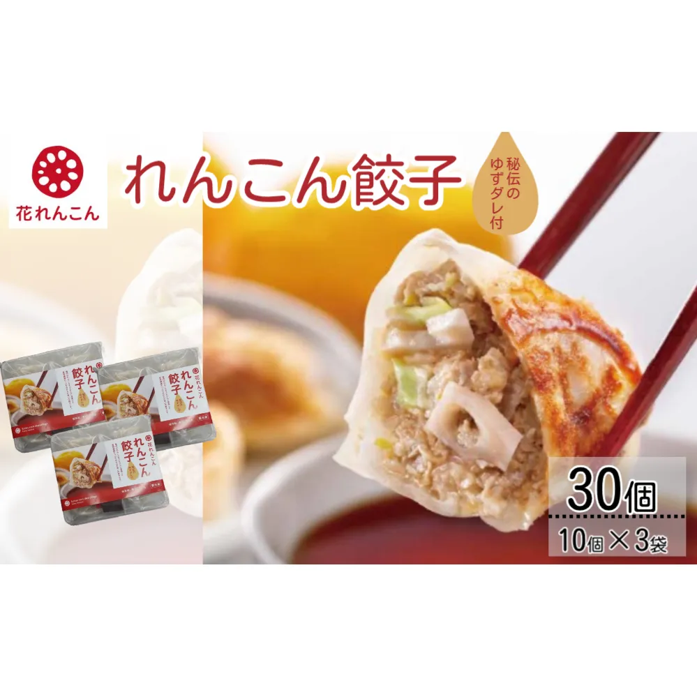秘伝のゆずダレ付 鳴門れんこん 餃子 200g（20g×10個）×3袋　鳴門　れんこん　惣菜　冷凍　タレ付き　お土産　ギフト　餃子