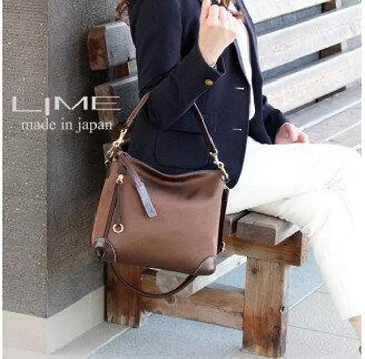 LIME(ライム）　撥水ナイロン2wayショルダーバッグ　チョコ