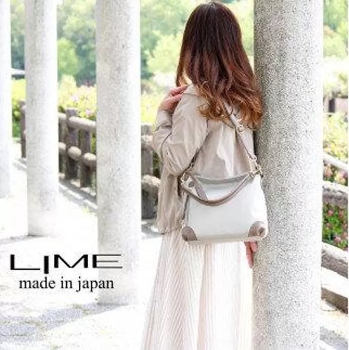 LIME(ライム）　撥水ナイロン2wayショルダーバッグ　プラチナ/グレージュ