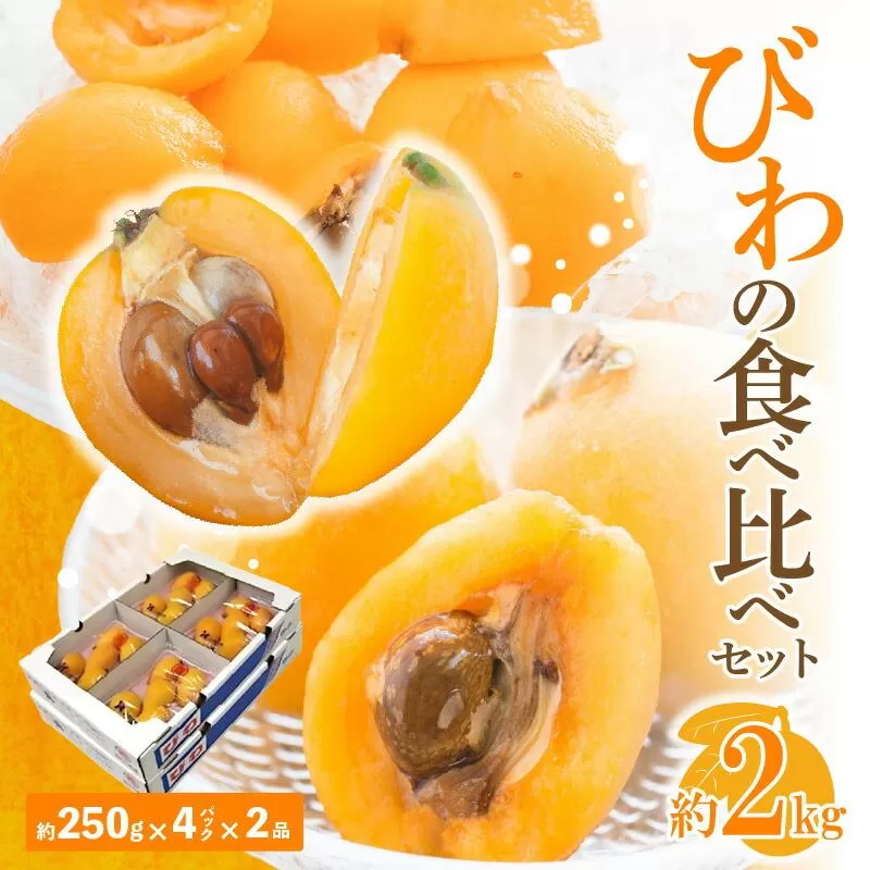 びわの食べ比べセット 約2kg【2026年5月上旬~2026年6月中旬配送】