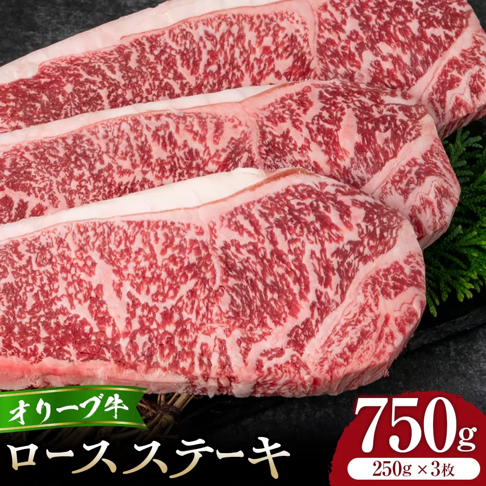 オリーブ牛ロースステーキ250g3枚入り