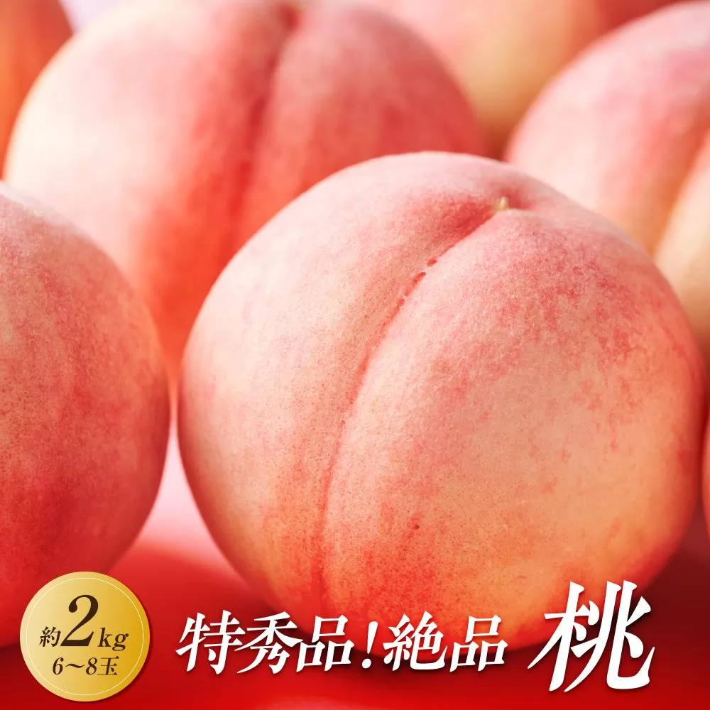 【2026年6月下旬より順次発送】特秀品！絶品「桃」約2kg(6～8玉)