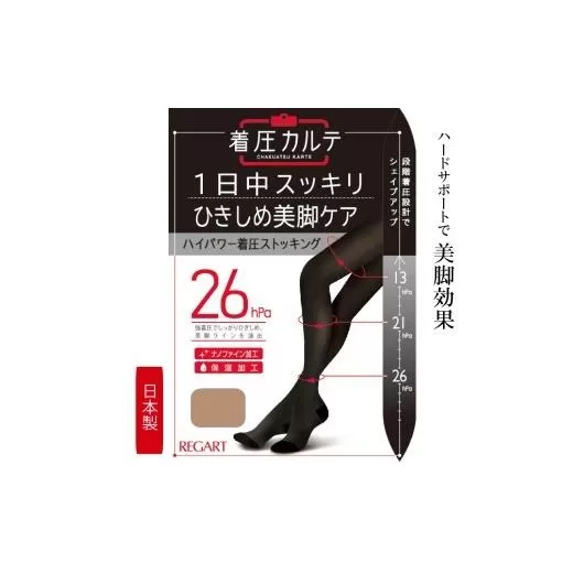 【メディックピエドシリーズ】ハイパワー着圧PS L~LLサイズ  ベージュ ストッキング 日用品 美容  生活用品 健康用品 健康グッズ スポーツ 旅行 トラベル 保湿加工 着圧 美脚効果