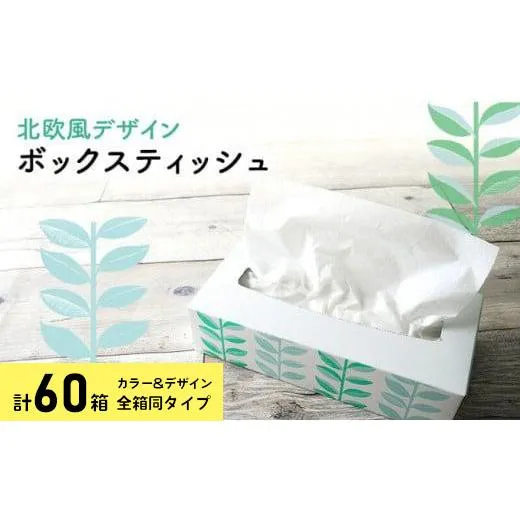 ボックスティッシュ 60箱 100Wタイプ 北欧風デザイン ティッシュペーパー ティッシュ ボックスティシュ ティシュペーパー ティシュ 日用品 消耗品 生活用品 常備品 衛生用品 生活応援 消耗品 まとめ買い 防災 備蓄 必需品 生活雑貨 おしゃれ かわいい ふるさと納税 ふるさと納税ティッシュ ふるさと納税日用品