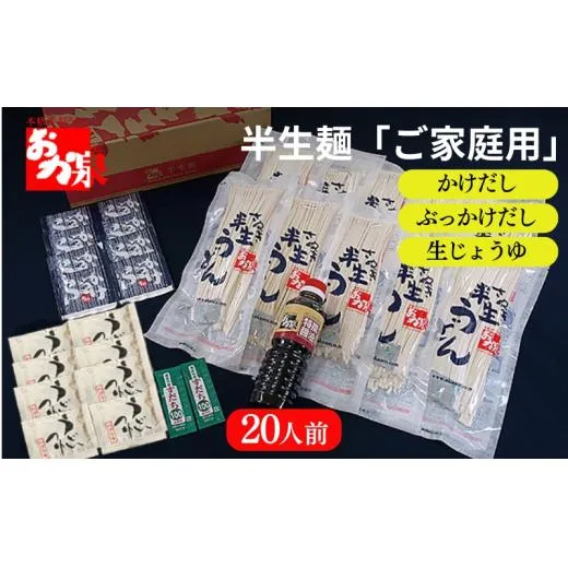 おか泉 半生麺「ご家庭用」（「かけだし」「ぶっかけだし」タイプ）20人前 さぬきうどん 行列のできる店 / うどん 麺 麺類