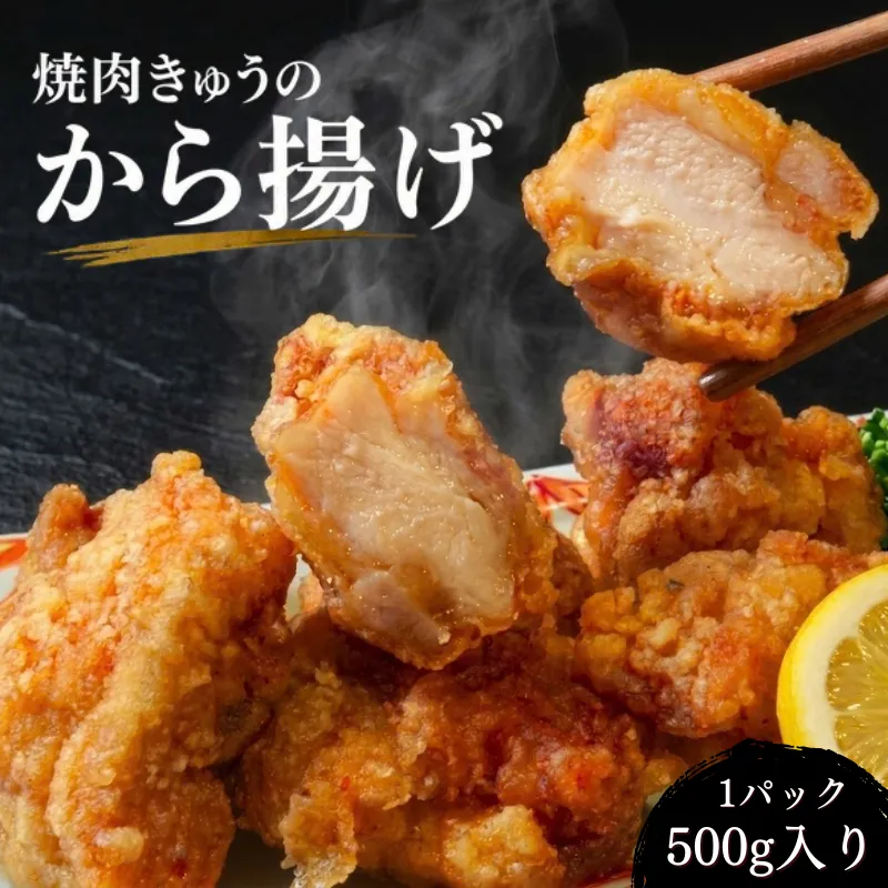 唐揚げ 冷凍 500g レンジで簡単 温めるだけ からあげ おかず おつまみ 惣菜 冷凍 自家製 焼肉きゅう 香川県 丸亀市