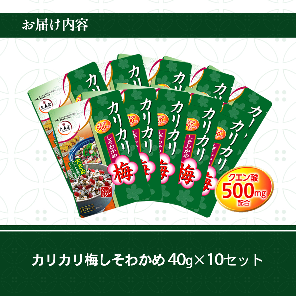 大森屋 カリカリ梅しそわかめ40g×10セット ｜丸亀市｜香川県｜返