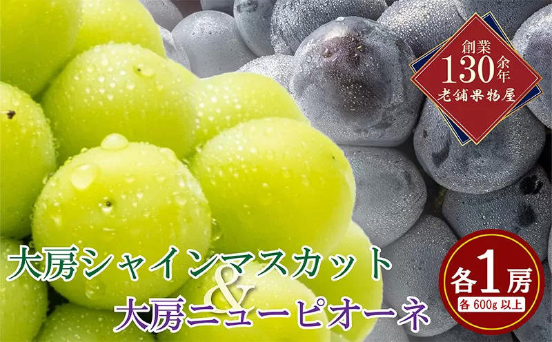 大房シャインマスカット＆大房ニューピオーネ 各1房（各約600g） 果物類 フルーツ ブドウ ジューシーで濃厚