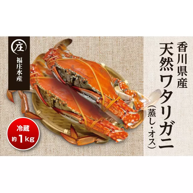 香川県産 天然 ワタリガニ【雄】【蒸し】約1kg（2～3杯）※配送不可地域有り 蟹 カニ 