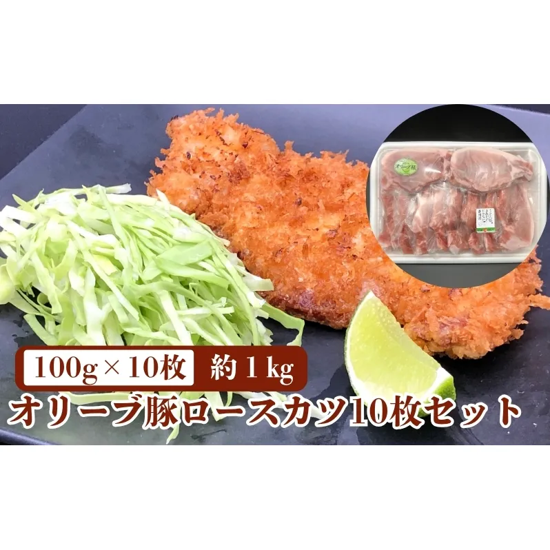 《旨味・甘味が違う》オリーブ 豚ロース 1kg トンカツ用 真空パック 10枚セット(100g×10枚) 豚肉 とんかつ 赤身のうま味 脂の甘味 ポーク 国産 冷凍 豚丼 焼き豚 豚ロースステーキ ローストポーク 豚の角煮 バーベキュー スライス 焼豚 