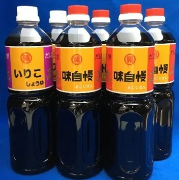 丸福 讃岐の だし醤油 詰合せ 1L 6本セット（しょうゆ しょう油 大容量 調味料 うすくち こいくち 6本入り 1リットル だし 出汁 かつお いりこ 昆布 老舗 淡口 薄口 濃口 丸福醤油 セット 保存 卵かけご飯 吸い物 おでん 鍋）