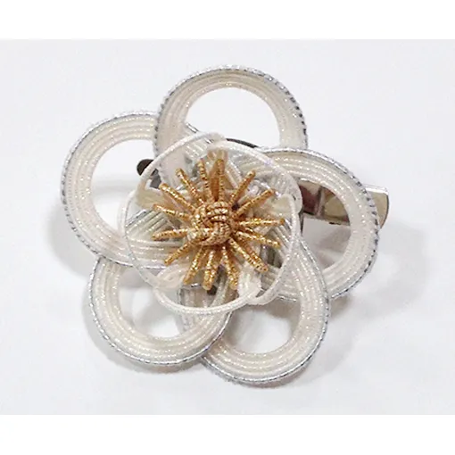 水引髪飾り・シルバー お祝い ギフト アクセサリー ブローチ 髪留め