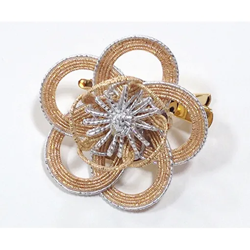 水引髪飾り・シャンパンゴールド お祝い ギフト アクセサリー ブローチ 髪留め