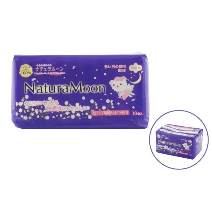 ナチュラムーン生理用品　夜用羽付き10個入×6個 ファッション 女性 レディース 雑貨 日用品 防災 防災グッズ 
