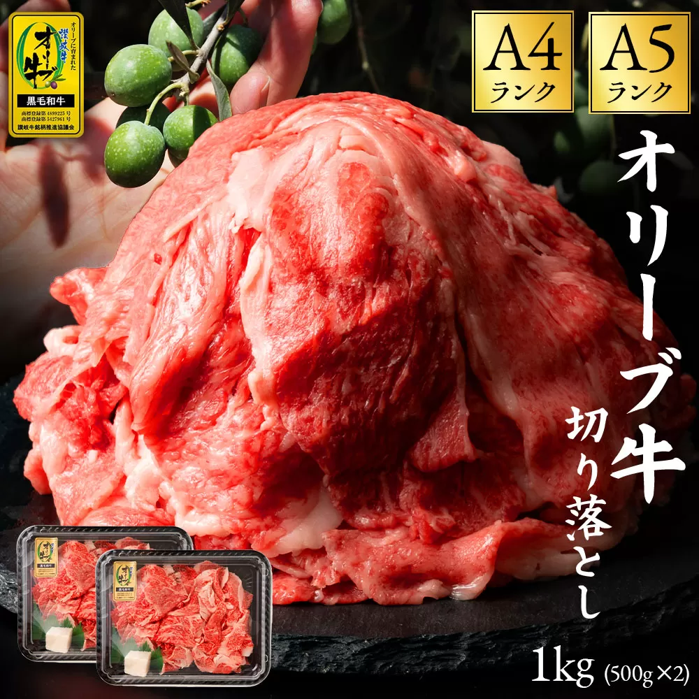 黒毛和牛オリーブ牛 切り落とし 約500g×2