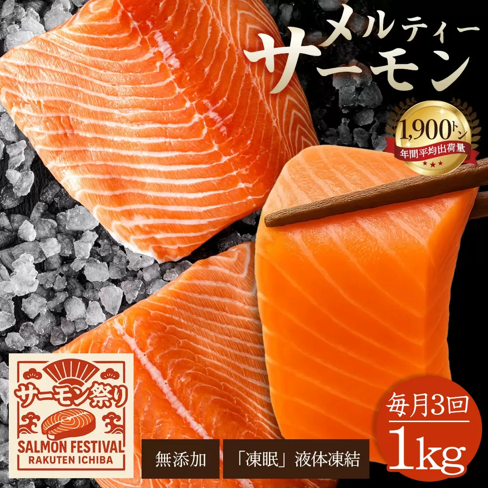 毎月お届け3回 アトランティックサーモン　1kg