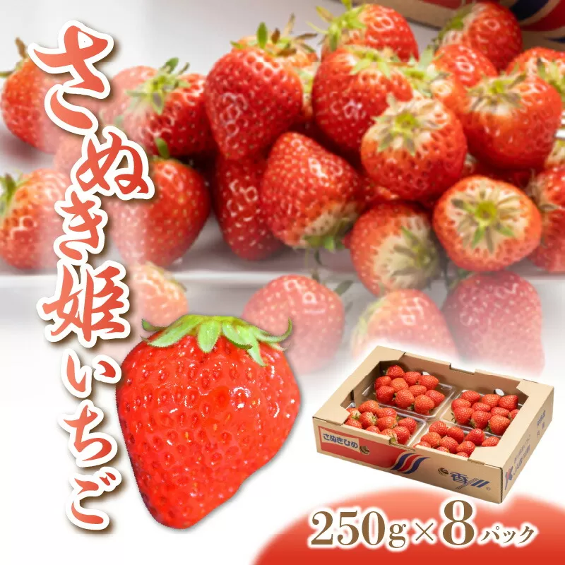 【ふるさと納税】 いちご さぬき姫 オリジナル品種 約2kg(250g×8P)  [ フルーツ 果物 果実 デザート スイーツ 甘い 果汁 食品 国産 香川県 三豊市 お取り寄せ お取り寄せグルメ ギフト プレゼント 送料無料 北浜商店 ] 【2026年出荷】【配送不可地域：北海道・沖縄・離島】