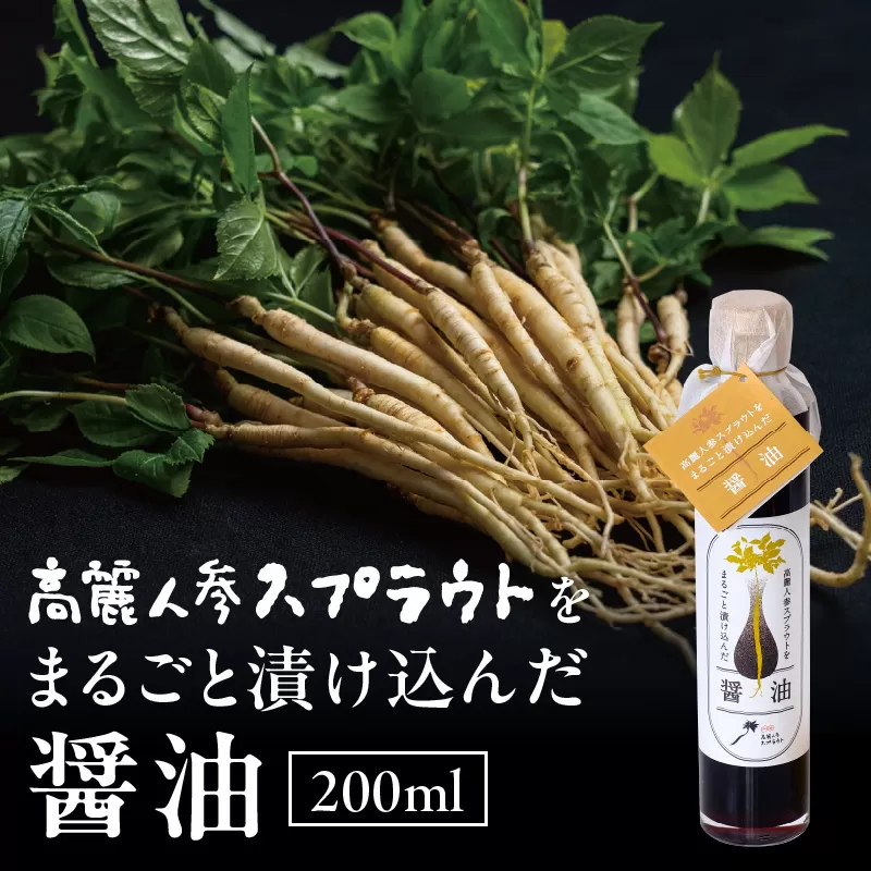 【ふるさと納税】高麗人参スプラウトをまるごと漬け込んだ醤油 高麗人参 人参 スプラウト 高麗人参スプラウト 2年物 2年根 薬膳 薬膳醤油 醤油 お醤油 調味料 調味 味 アレンジ 隠し味 納豆 お刺身 炒め物 普段使い 食事 食生活 加工品 香川県 三豊市 送料無料