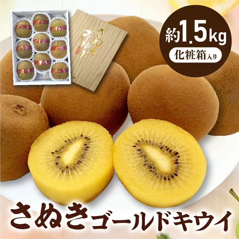 【ふるさと納税】【配送不可地域：北海道・沖縄県・離島】 フルーツ デザート 果物 果実 キウイ オリジナル 黄金色 さぬき讃フルーツ さぬきゴールドキウイ 黄様 約1.5kg 化粧箱入り 糖度 お土産 ギフト 香川県 三豊市 お取り寄せ 送料無料