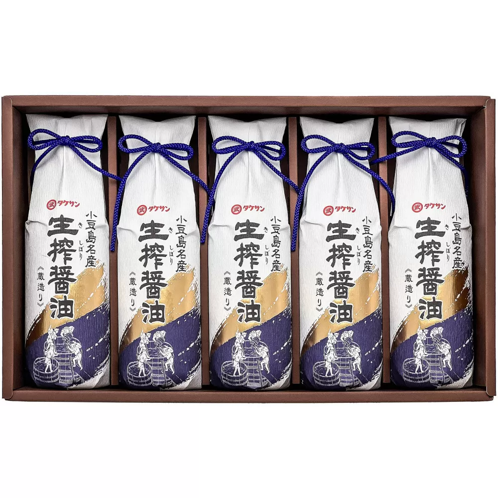 小豆島生搾醤油詰合せ 600ml×5本入 NTS-50
