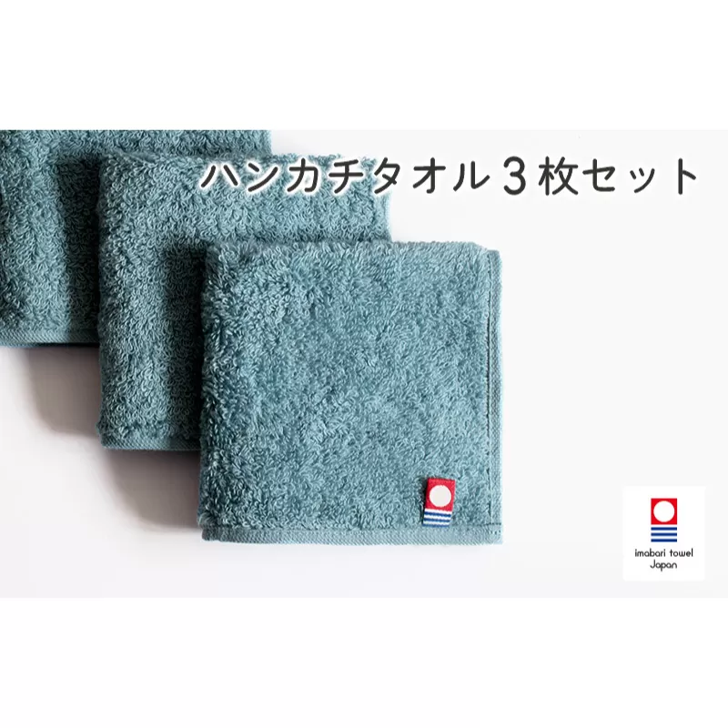 （今治タオルブランド認定）今治ベーシックタオル　ハンカチタオル　3枚セット（グリーン）