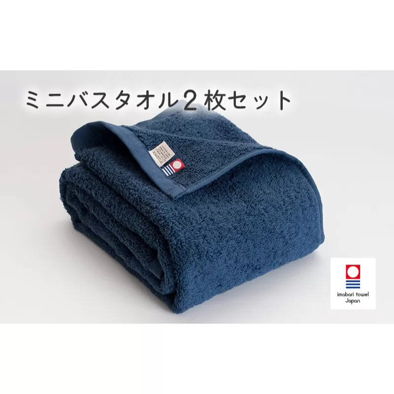 （今治タオルブランド認定）今治ベーシックタオル　ミニバスタオル　2枚セット（ネイビー）