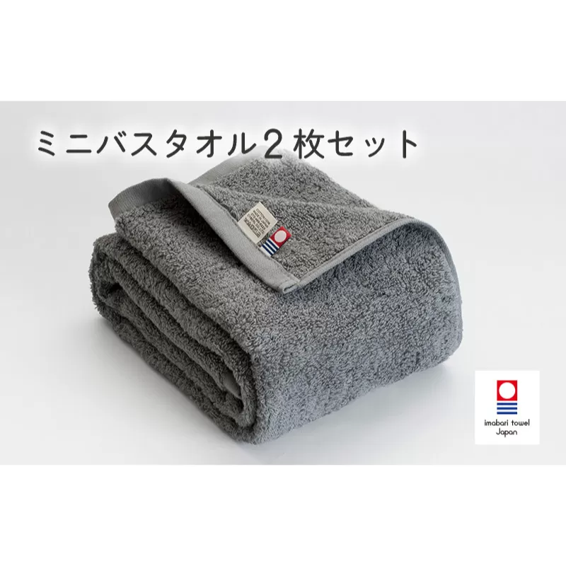 （今治タオルブランド認定）今治ベーシックタオル　ミニバスタオル　2枚セット（グレー）