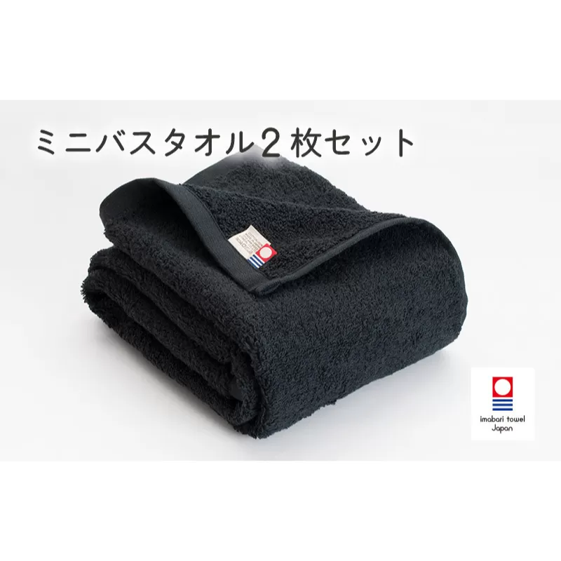 （今治タオルブランド認定）今治ベーシックタオル　ミニバスタオル　2枚セット（ブラック）