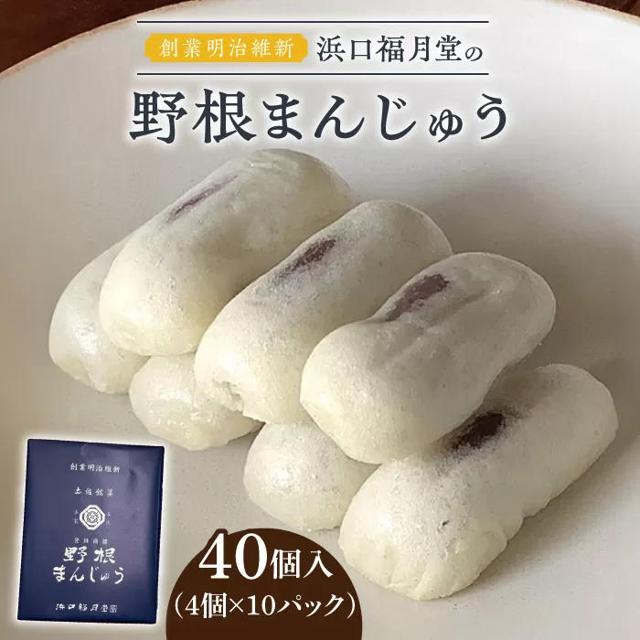 創業明治維新 浜口福月堂の野根まんじゅう 40個入 (4個×10パック) 【創業明治維新浜口福月堂】 [ATCT004]