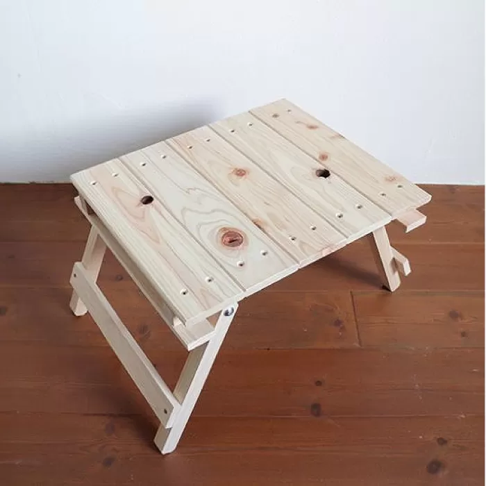 【ひのき香る工作キット】折りたたみミニテーブル【木作り工房こだかさ】 [ATAT007]