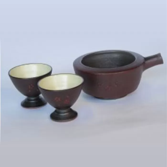 陶胎漆器 (片口と盃2個セット) 【美禄堂】 [ATBF005]