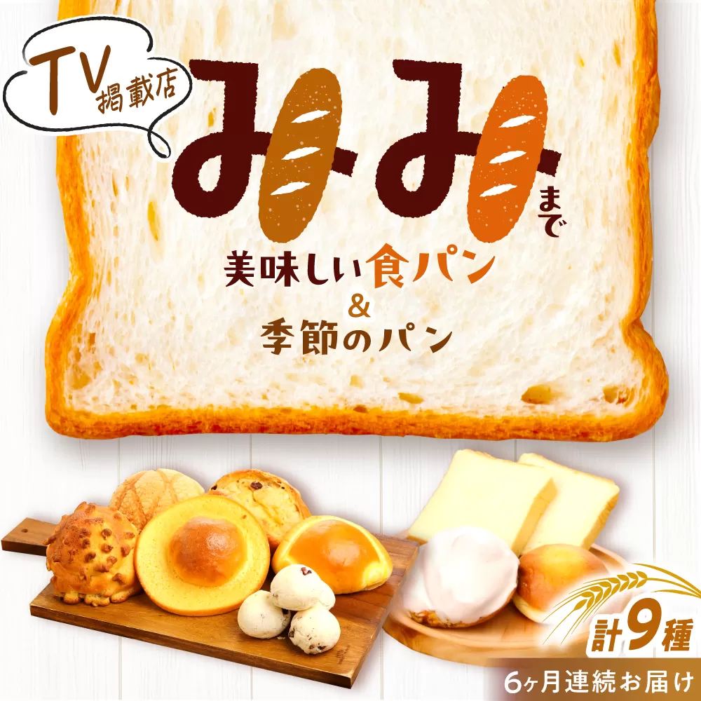 【6回定期便】 コミベーカリー 季節のパンおまかせセット （9種入） / 高知 コミ パン 食パン 菓子パン 季節 おまかせ セット 詰め合わせ 【株式会社こみベーカリー】 [ATBN002]