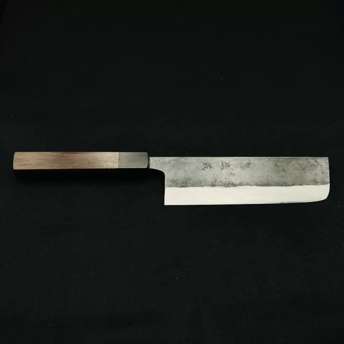 土佐黒打ち刃物 菜切包丁 約165mm 黒打ち積層 | 両刃 青紙2号 紫檀八角 ダマスカス 徳蔵オリジナル【37009】【グレイジア株式会社】 [ATAC139]