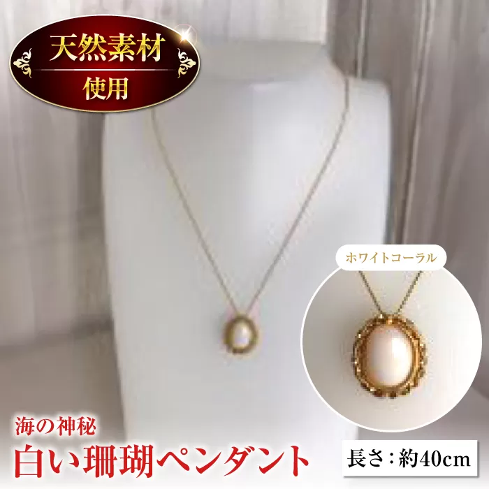 ホワイトコーラル アクセサリーペンダント 【有限会社米沢サンゴ店】 [ATCX027]