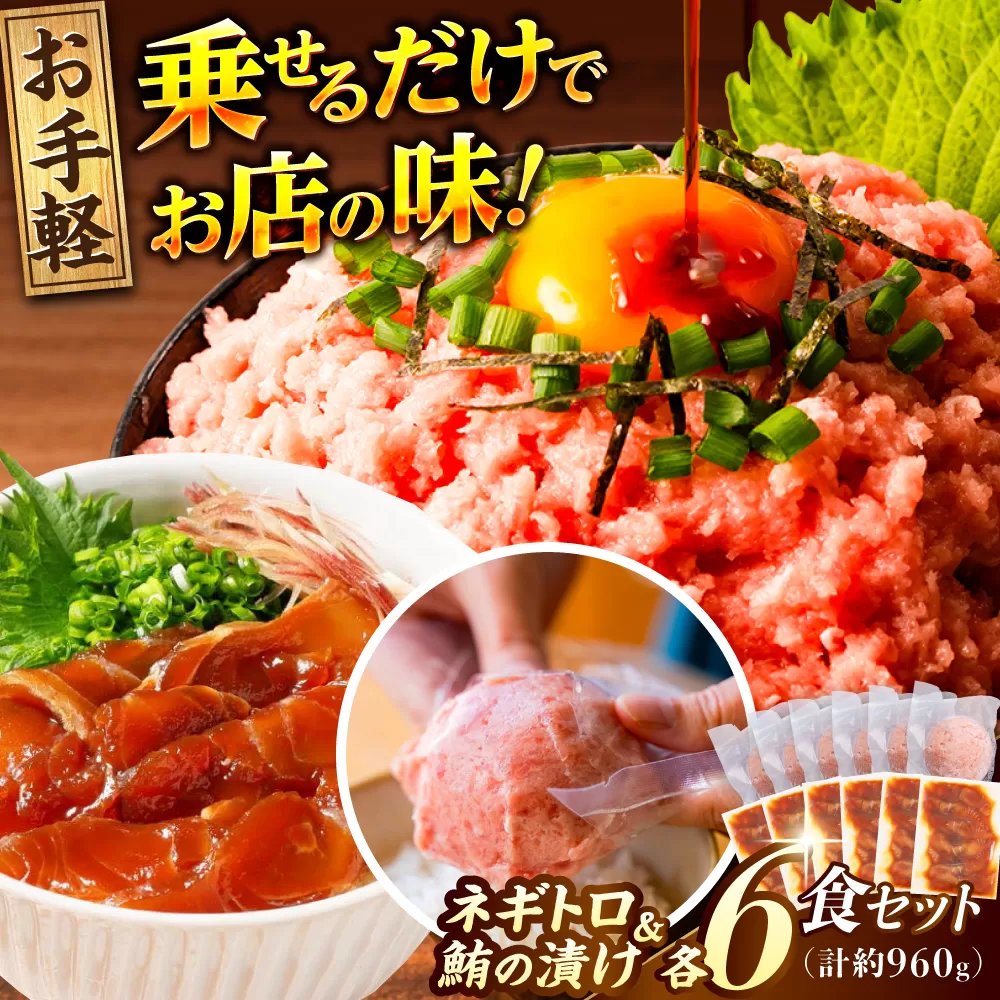 ネギトロ 約80g×6パック＋マグロの漬け 約80g×6パック 【興洋フリーズ株式会社】 [ATBX050]